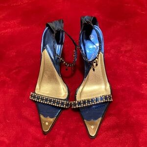 Chic Navy and Gold Women's Heels